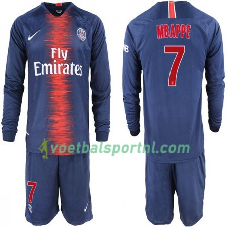 Paris Saint-Germain Mbappé 7 Kind Thuis Tenue 2018-19 L/S